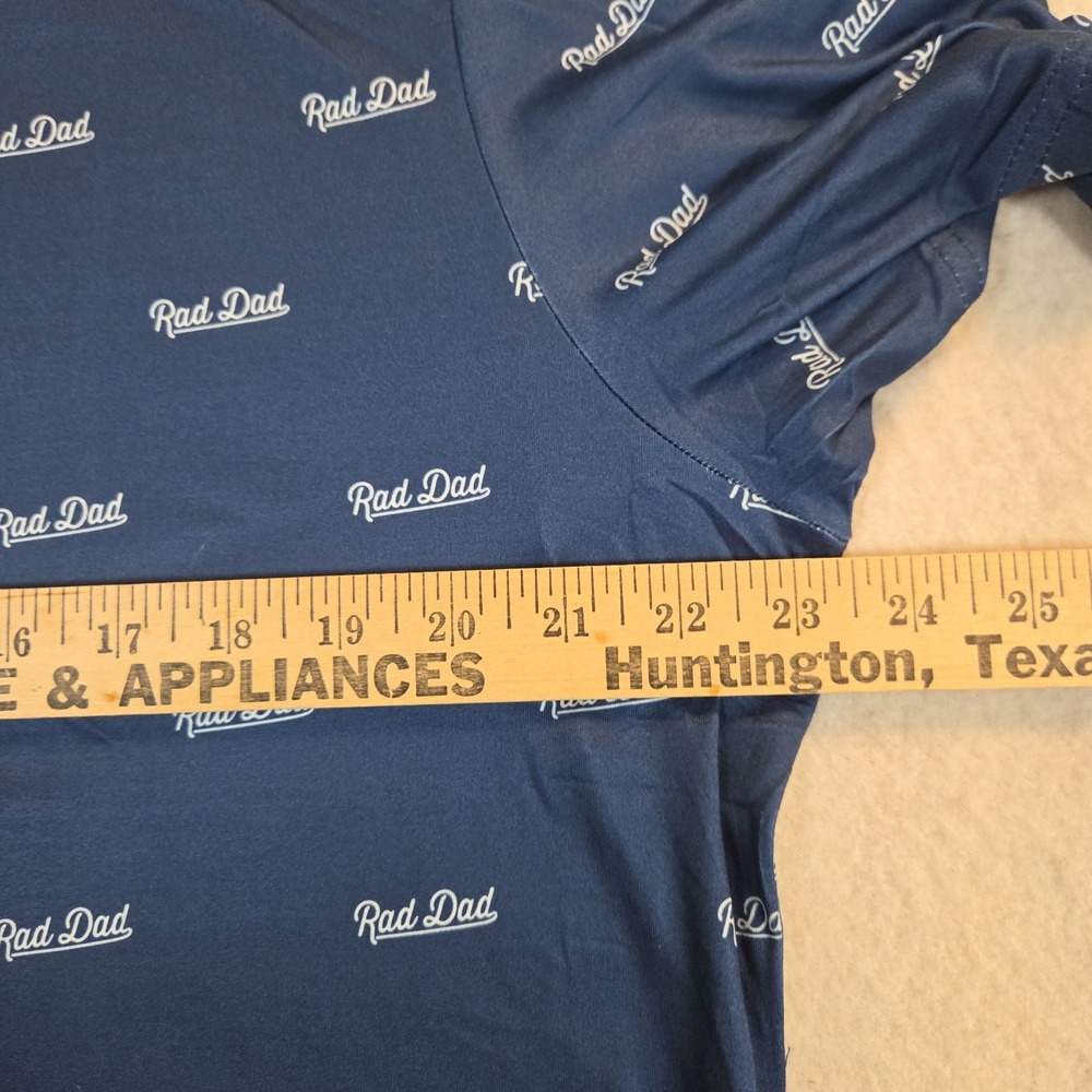Burlebo Men's Rad Dad Performance Lightweight Golf Polo Shirt Sz. NEW NAVY - Picture 7 of 9